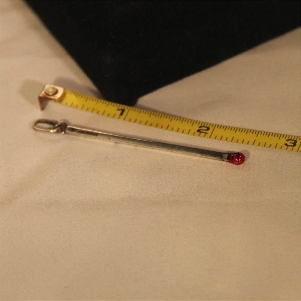 Sterling Silver Matchstick Pendant Red Enamel Tip Italy 925 Charm 2 Inch - Picture 6 of 7